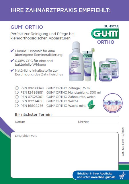 Empfehlungsblock  - GUM® ORTHO