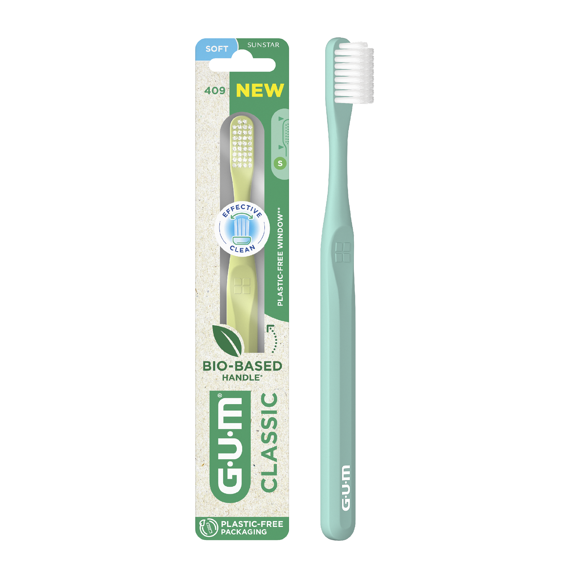 Cepillo de dientes GUM CLASSIC con envase sin plástico