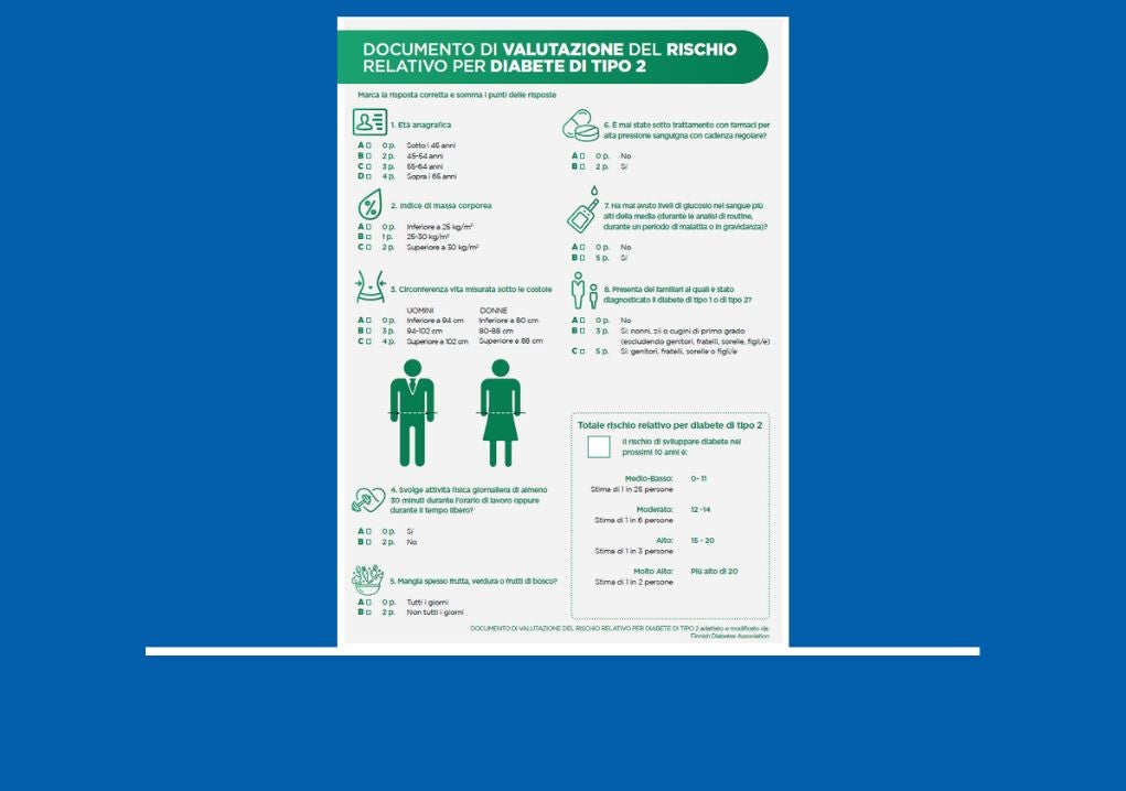 Questionario per la valutazione del rischio di diabete