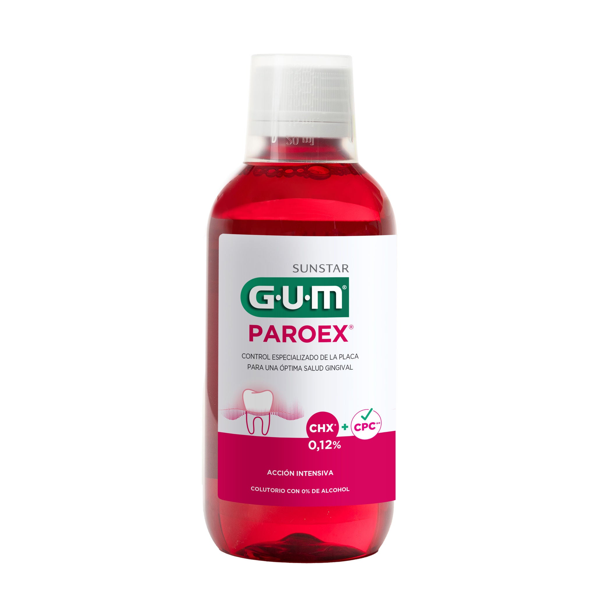 Colutorio con clorhexidina GUM PAROEX Tratamiento 500ml