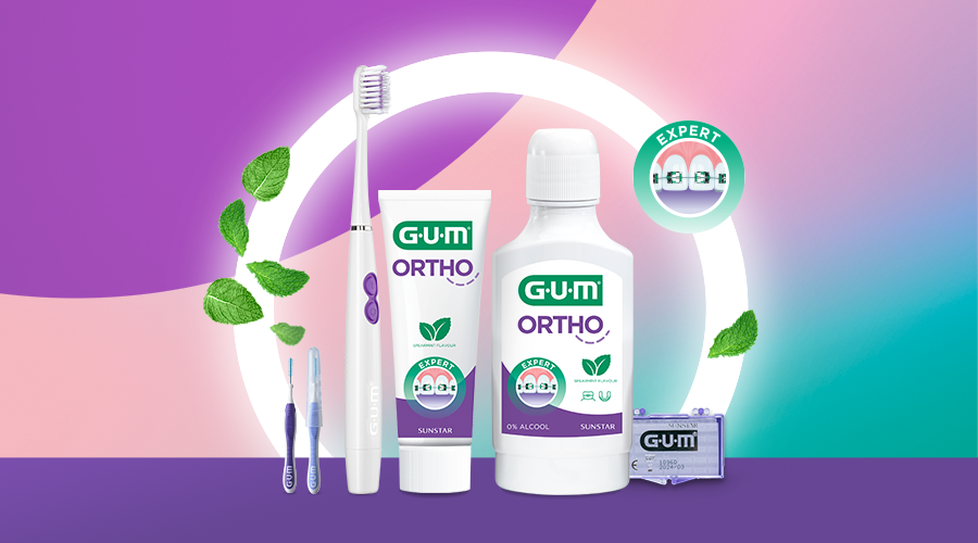 GUM ORTHO Range with GUM SONIC ORTHO Toothbrush